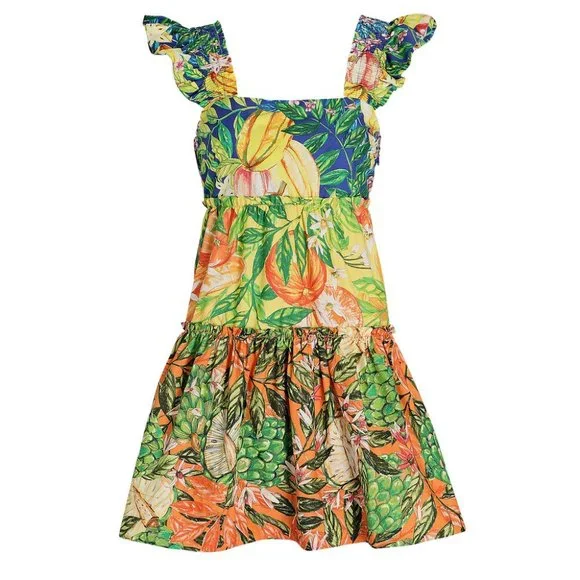 knee length dresses for ladies Farm Rio Picnic Peppers Ainika Off-White Mini Dress – Monelle Vermont main image 0